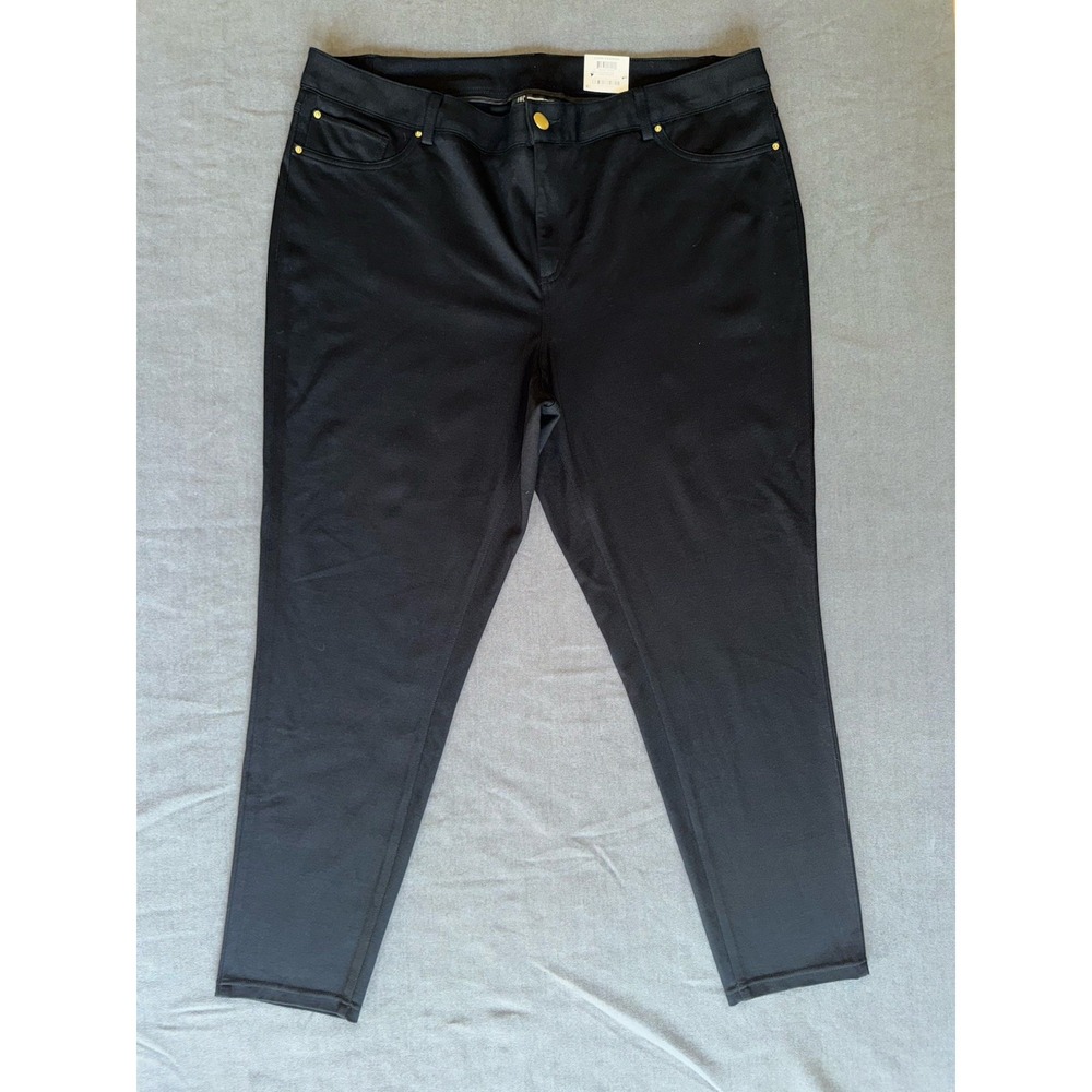 NWT INC International Concepts Plus Skinny Leg Pants Black 22W Stretch Dress